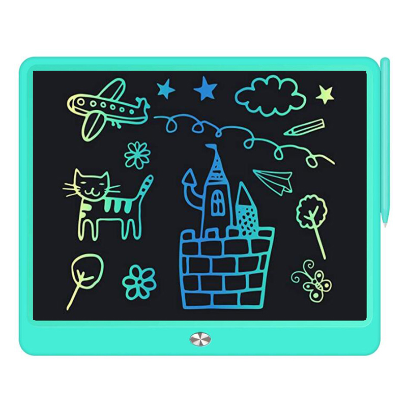 15&quot;LCD Writing Tablet with Pen Digital Drawing Electronic Handwriting Pad Message Graphics Board: blue Multicolor