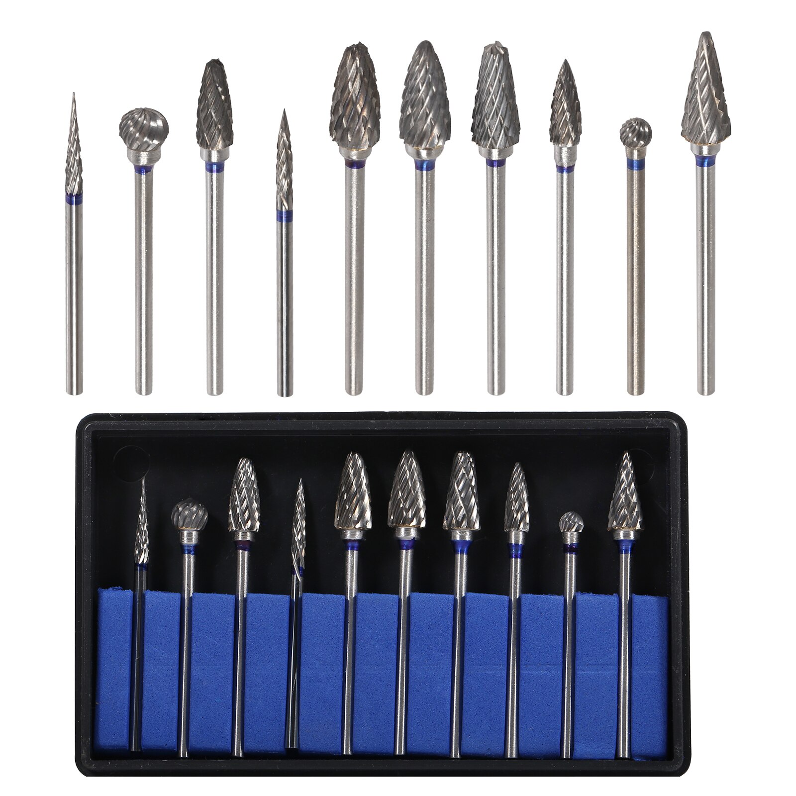 10 Sizes Dental Tungsten Carbide Steel Burs Teeth Drill 2.35mm Fit Polishing Handpiece Marathon