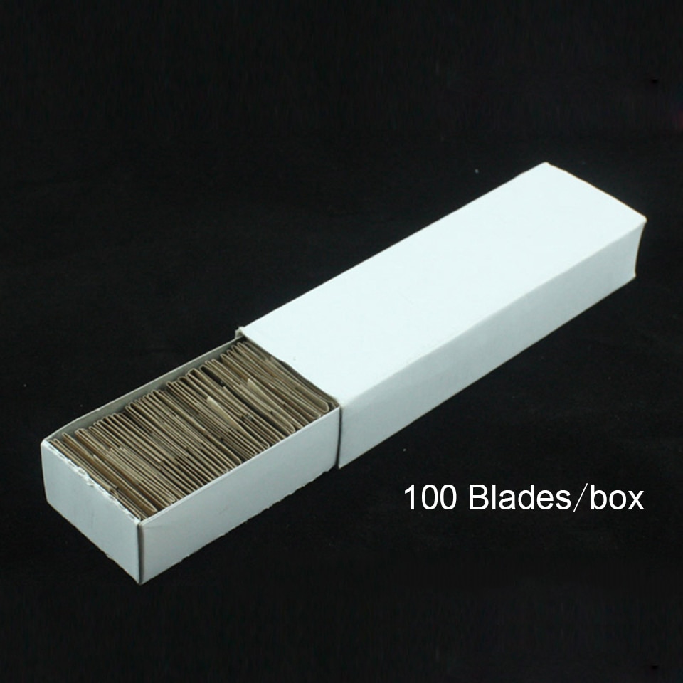 2,2 * 3,9 cm Kohlenstoffstahl Sicherheitsschaber Messer Rasierklingen Ersatz für Autoverpackung 100 Klingen/Box MO-74