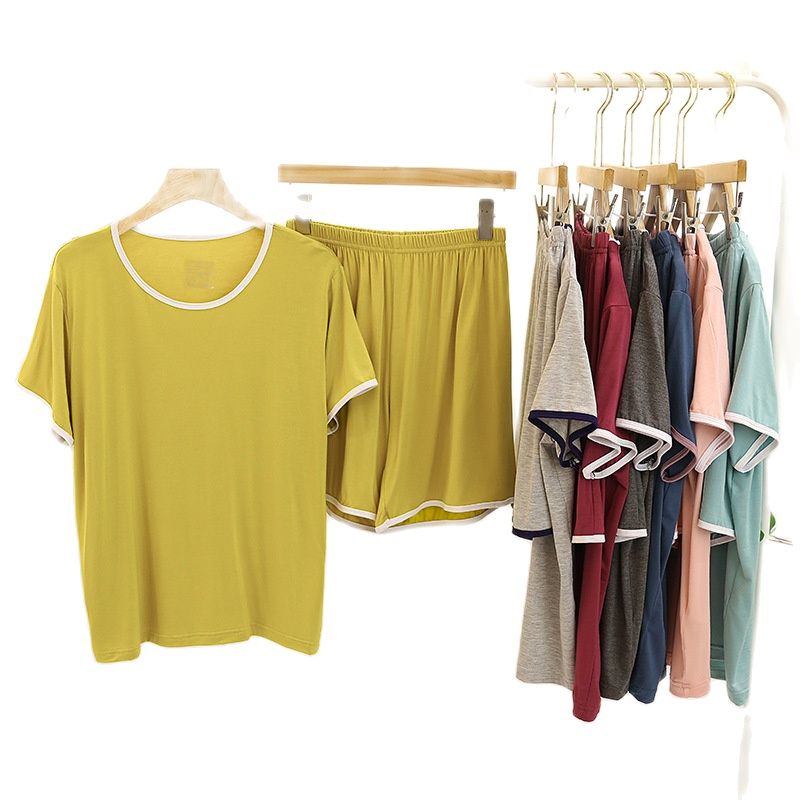 Pliktea – pyjama d'été pour femmes, tenue de maison avec short, vêtements de nuit, haut