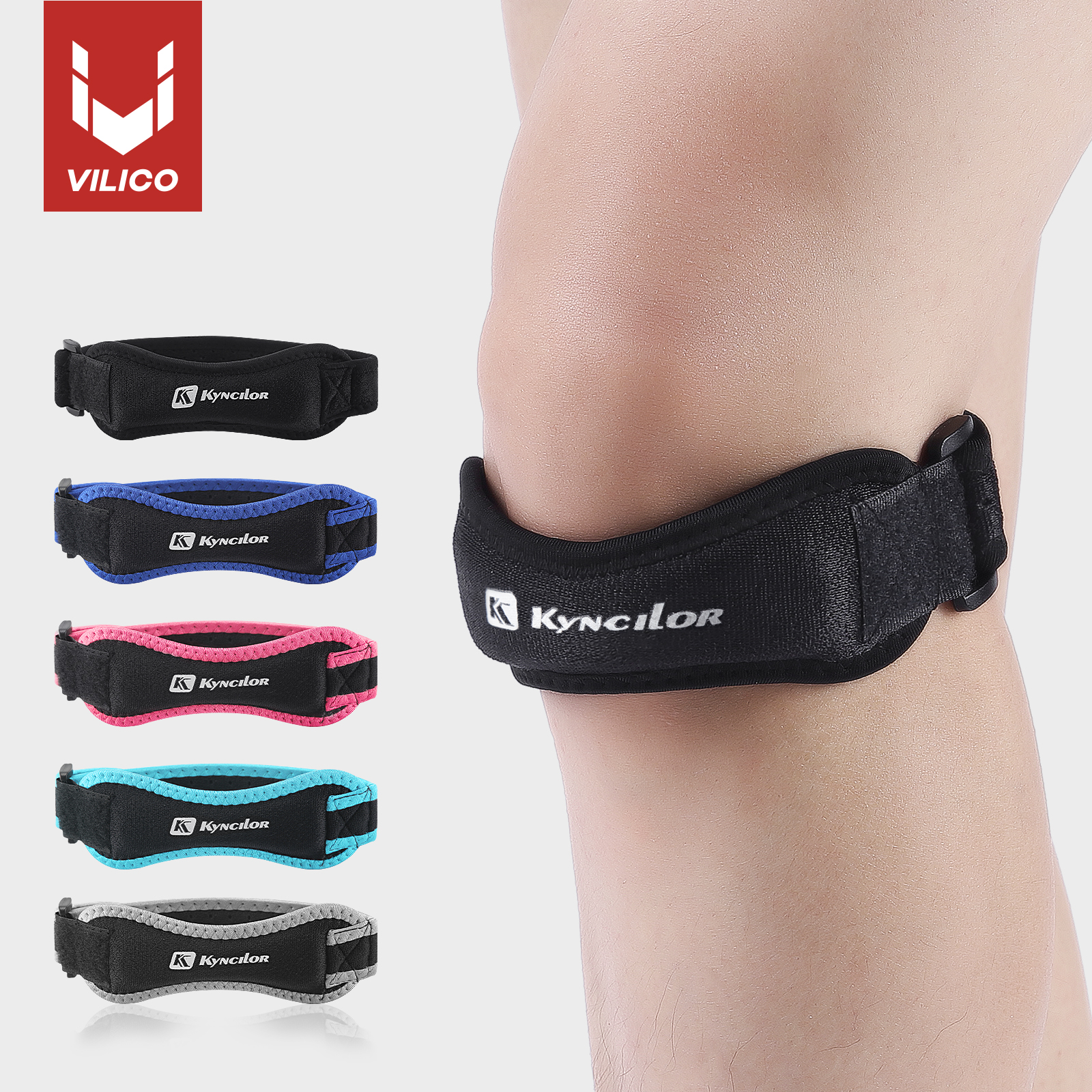 1 pièce genou tendon rotulien genouillère sangle orthèse réglable Absorption des chocs Compression genouillère manchon pour basket-ball