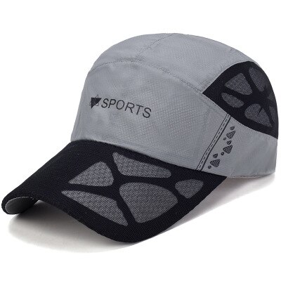 Zomer Mannen Vrouwen Sport Ademende Cap Sneldrogende Toevallige Vrouwen Mesh Zonnescherm Caps Outdoor Klimmen Reizen Wandelen Hoeden: light gray