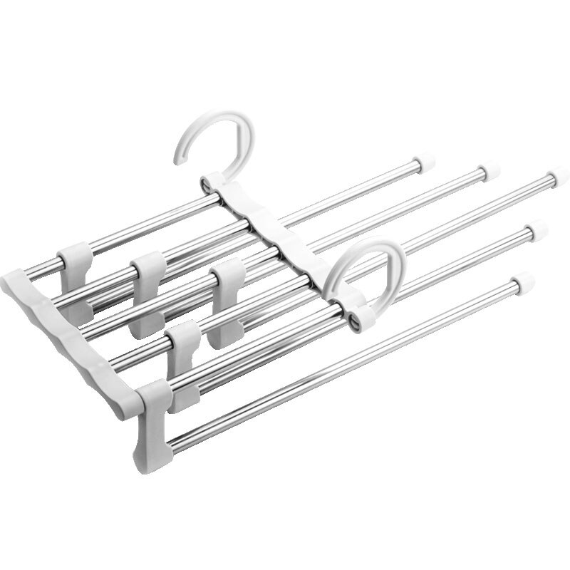 Metal multifunktion buksebøjle bindebøjle til tørklæde slips sjal bøjle bukse arrangør til slips tøjstativ hænge tøj arrangør: Hvid