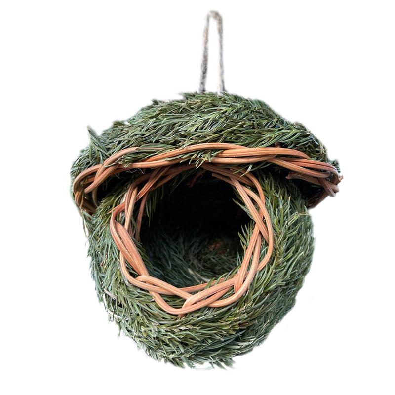 1Pc Outdoor Woven Bird Nest Hanging Bird House Garden Bird Nest Adornment: Default Title