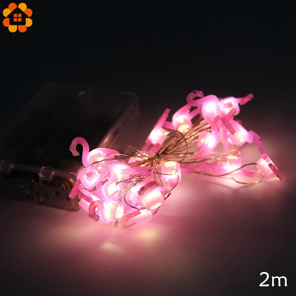 2m mini-led-lampor flamingo/enhörning/ananas ljus för sommaren hawaian fest stjärnljus girland bröllopsfest dekoration tillbehör