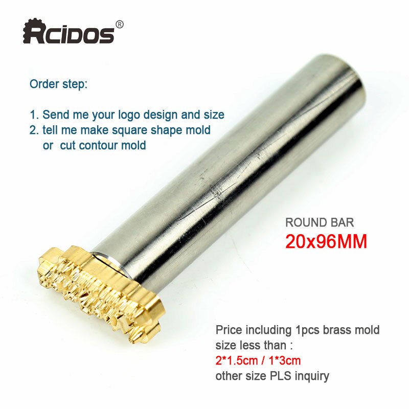 Rcidos #304 punho de aço inoxidável, ferramentas de gravação de logotipo de gravação a frio, punho sextavado: M5x20x96MM