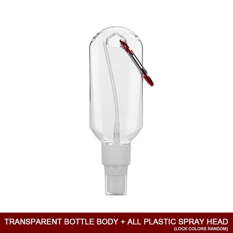 Desinfectie alcohol draagbare haak sleutelhanger spray fles transparante handdesinfectiemiddel fles lege fles lotion sub-fles: A / 1pc 50ml