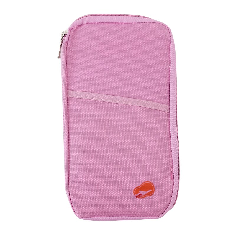 1Pc Women Men Passport Cover Travel Credit ID Card Holder Wallet Purse Storage Document Bag Passport Case Organizer: Pink With Logo