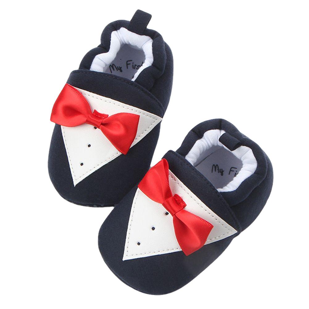 Baby Jungen Mädchen warm Booties nicht-Schleudern Weiche Sohle Baumwolle Ersten Wanderer Schuhe Hausschuhe mit Fliege
