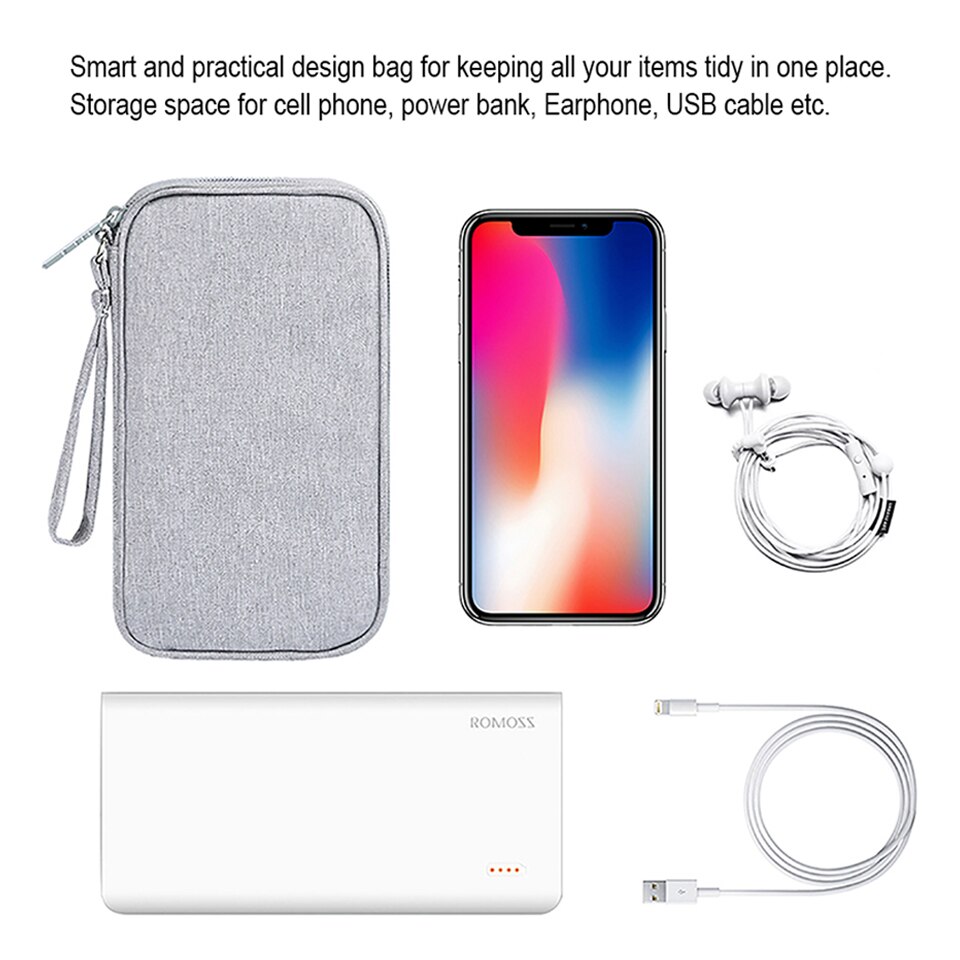 Caixa de transporte de banco de potência, para xiaomi/romoss/anker/ravpower bateria externa compacta