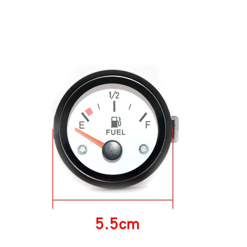 2&quot; 52mm Fuel Level Gauge White Face Black Rim Car Analog c Fuel Gauge 12V