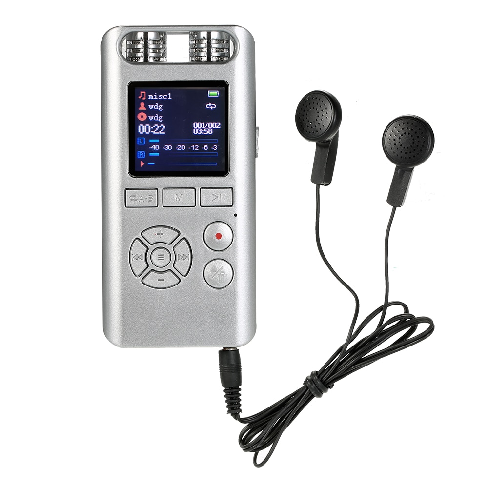 Digitale Voice Recorder MP3 Speler Dictaphone 8Gb Voice Recorder Met Screen Dual Microfoon Luidspreker Line-In Wachtwoordbeveiliging