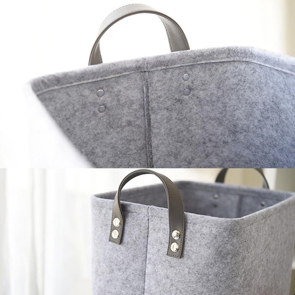 Foldable Felt Storage Bins Baskets Containers with Handles for Home Closet Bedroom Drawers Toys Organizers Large Medium Small