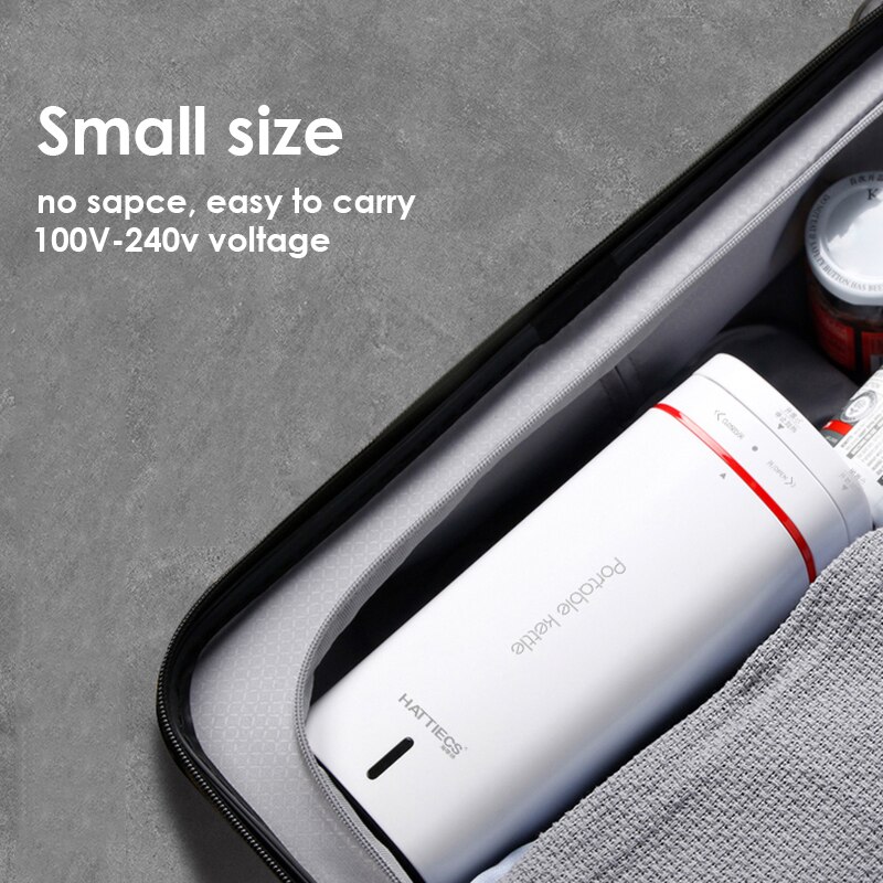 500ML Portable Fast Boiling Electric Kettle Travel Outdoor Water Bottle 304 Stainless Steel Insulable Water Boiler 220V