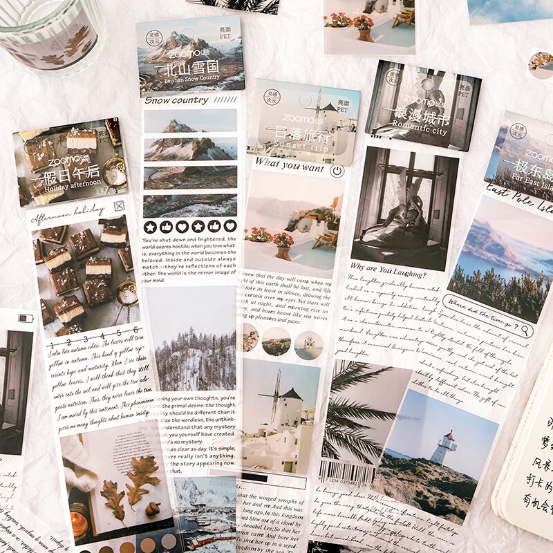 18 Stks/partij Inspiratie Dimensie Serie Briefpapier Sticker Creatieve Decoratie Diy Gedeeld Outfit Tape Huisdier Sticker