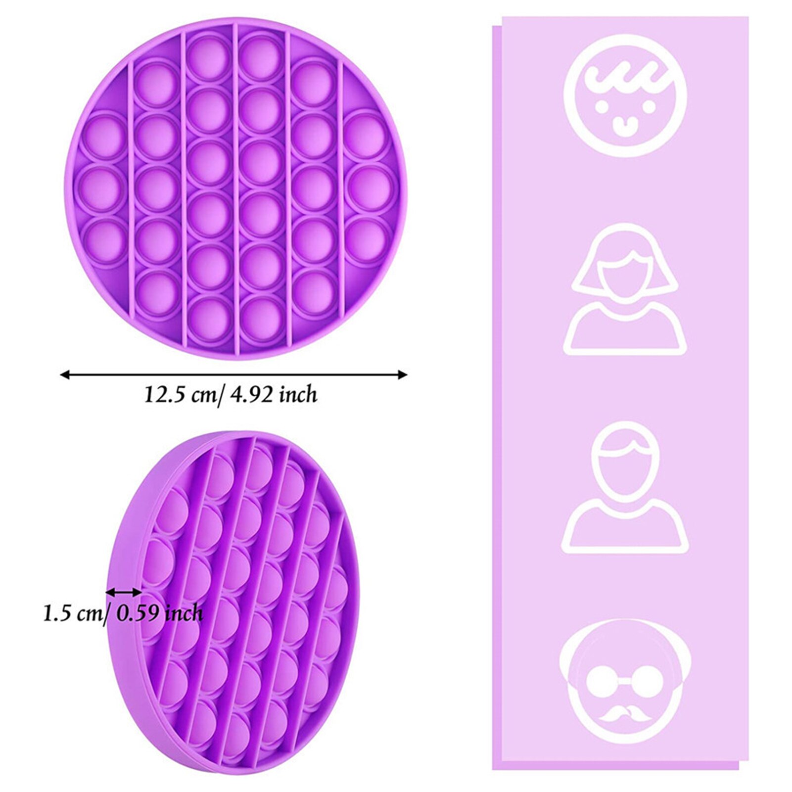 Pop Bubble Fidget Sensory Toy Pure Compression Silicone Push Pop Bubble Sensory Toy - Stress Reliever Toy to Alleviate Bad Mood