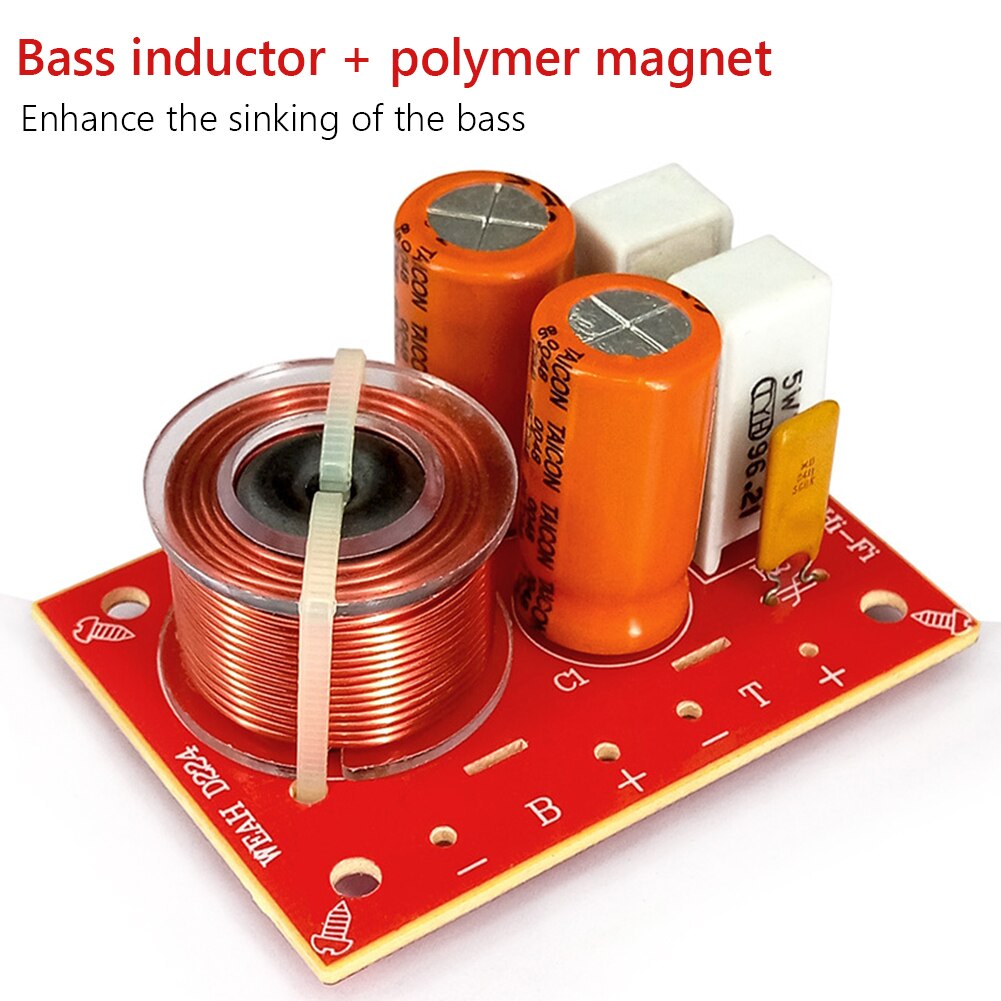 Adjustable treble/bass frequency divider, 2 -way speaker audio crossover filter, abs  d224 wah 80w 48hz-20k