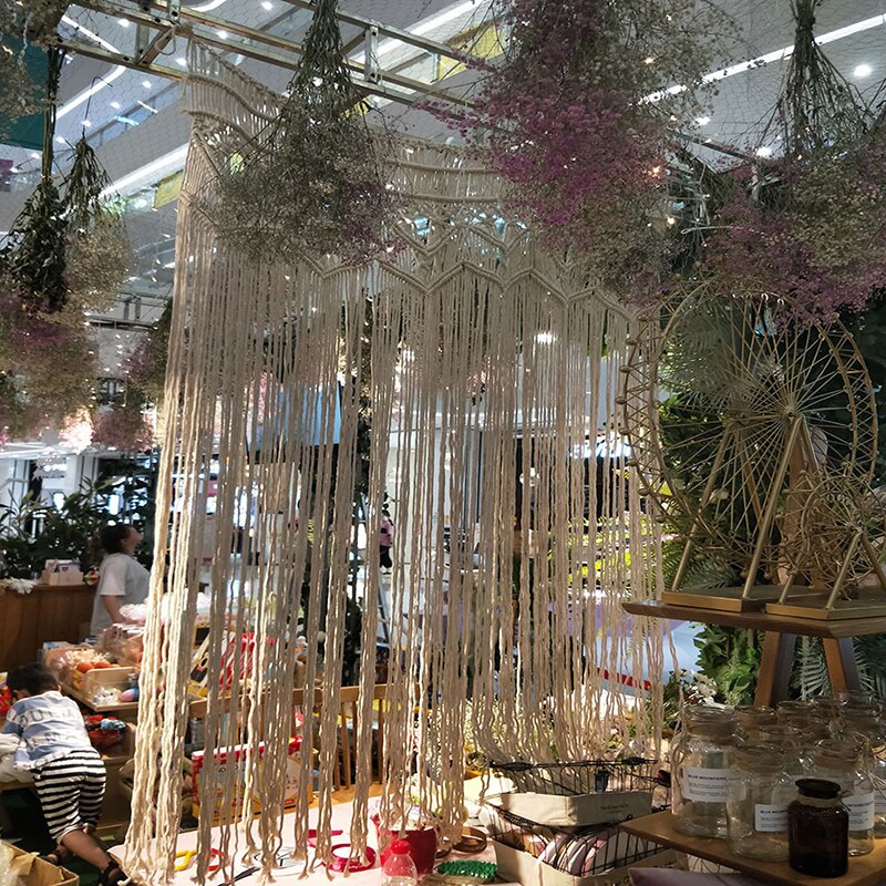 90*180cm ręcznie tkana tapeta w stylu boho na parawan okno zasłony drzwiowe makrama gobelin bawełna tkane tło ślubne