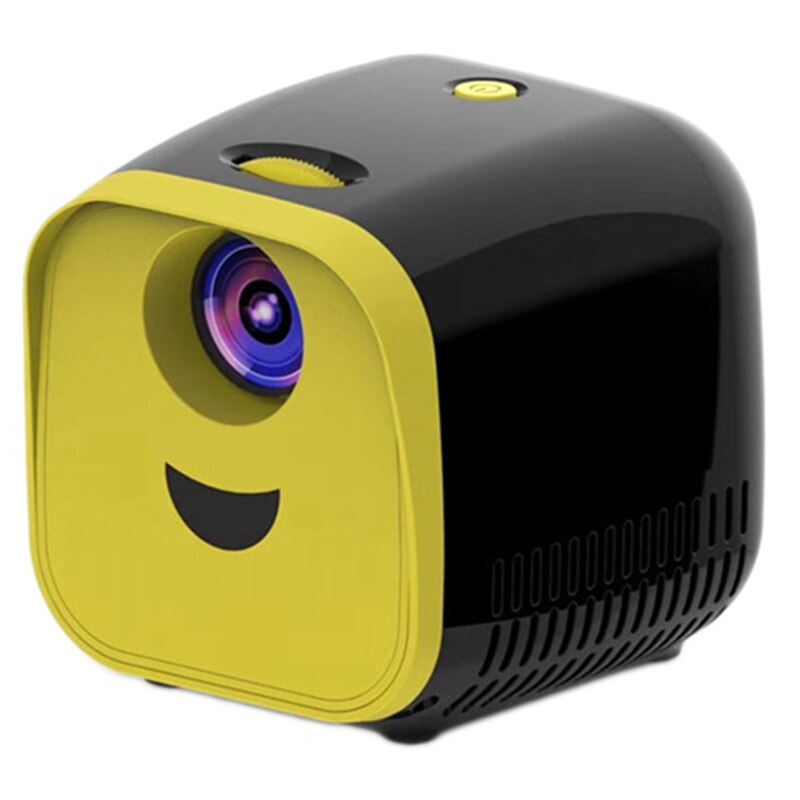 L1 Mini Projector for Office Home Hd Movie Projector 1080P Stereo Video Projector Mini Yellow Black Projector(US Plug)