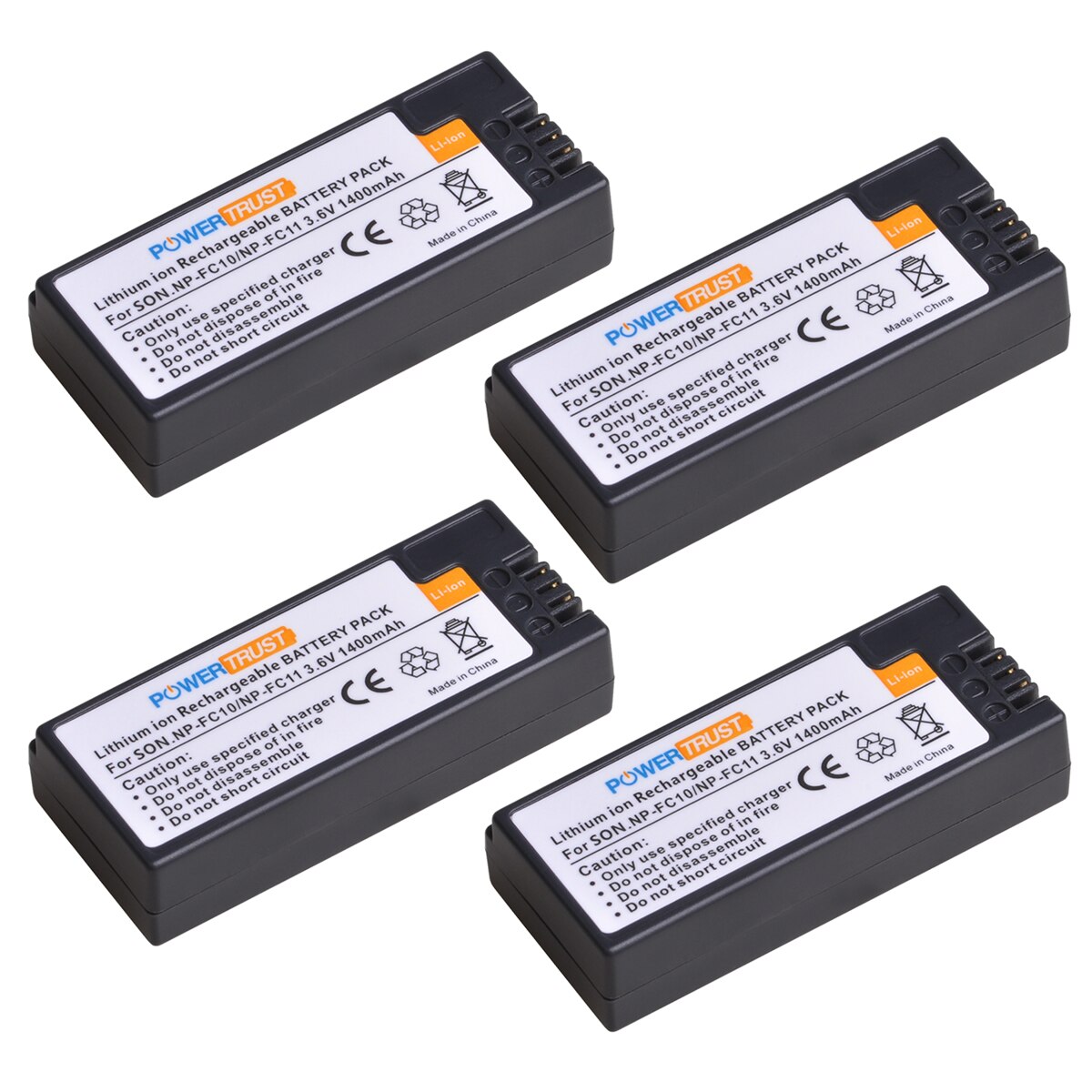 PowerTrust 1400mAh NP-FC11 NP-FC10 Battery and Fast USB Charger for Sony DSC-P2/P3/P5/P7/P8/P9/P10/FX77/F77A, DSC-V1 Cameras: 4 battery