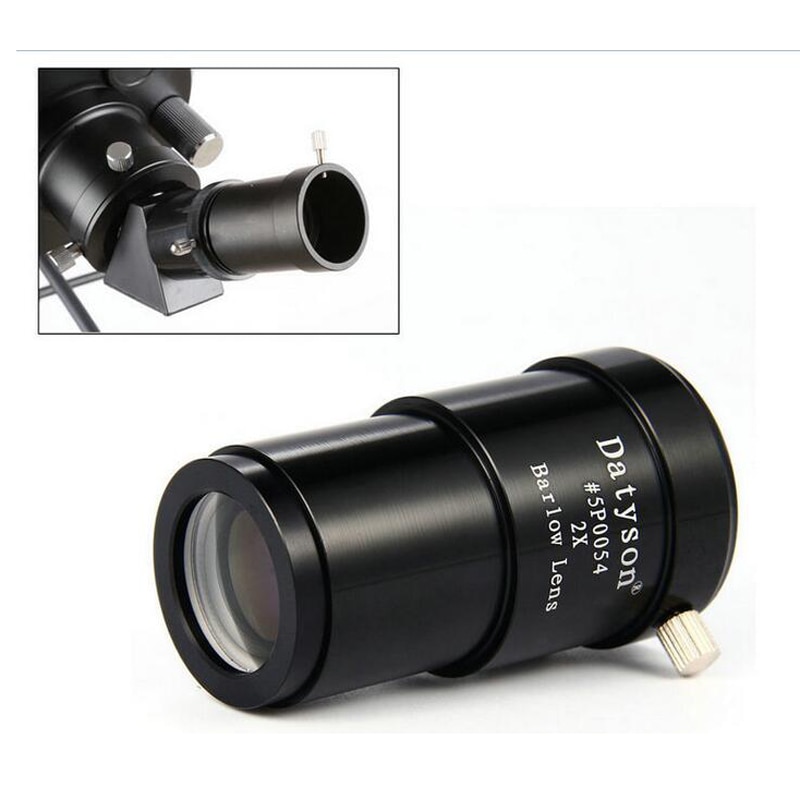 Datyson Volledig Metalen 2x Barlow Lens 1.25 ''(31.7mm) 2 Keer Vergroting Astronomische Telescoop Oculair