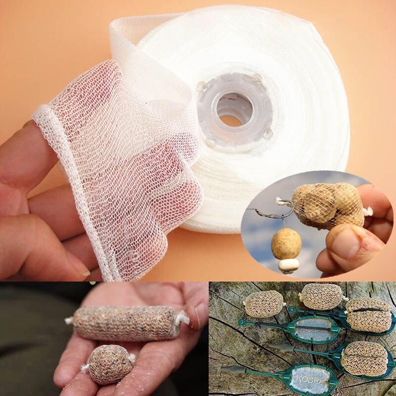 5M PVA Löslich PVA Gittergewebe Nachfüllung Karpfen Angeln Zubringer Angeln Lockt Nachfüllung Haar Anlage Haken Köder 25/37/44mm PVA Tasche Angeln Zubehör