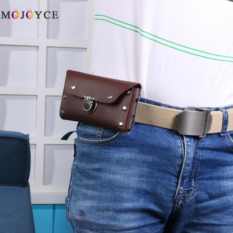 PU Leder Taille Pack Frauen Männer Niet fanny Pack Telefon Beutel Metall Schnalle Gürtel Tasche