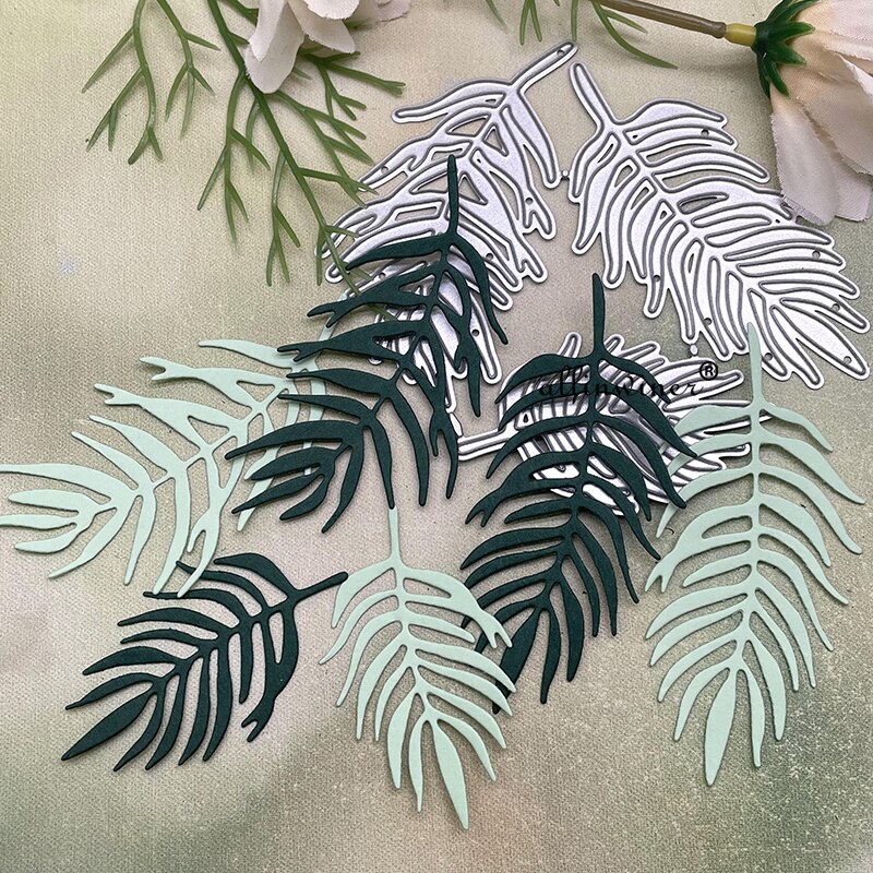Palmblad dekoration gör-det-själv hantverk metall skärande form scrapbook präglat papper kort album hantverk mall stencil formar