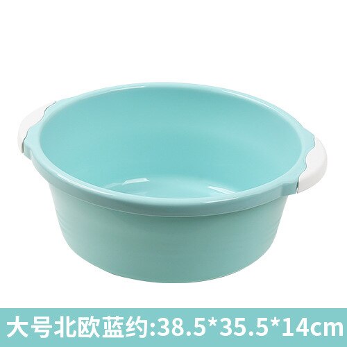 Lavamanos para el hogar, cuenco de plástico grande, grueso, redondo, lavabo, fregadero pequeño, venta 040 y: large blue