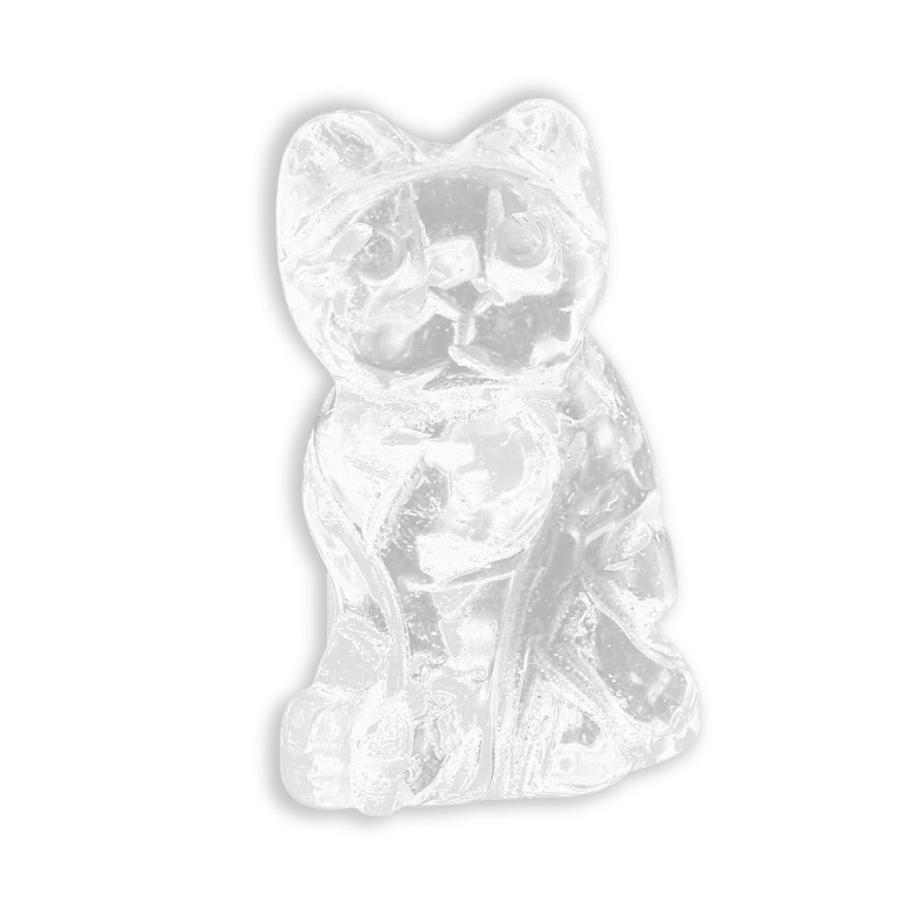 Jade chat porte-bonheur décoration de la maison | Chaton naturel, cristal de spar fluoré, pierres de traitement artisanales pures sculptées à la main: C