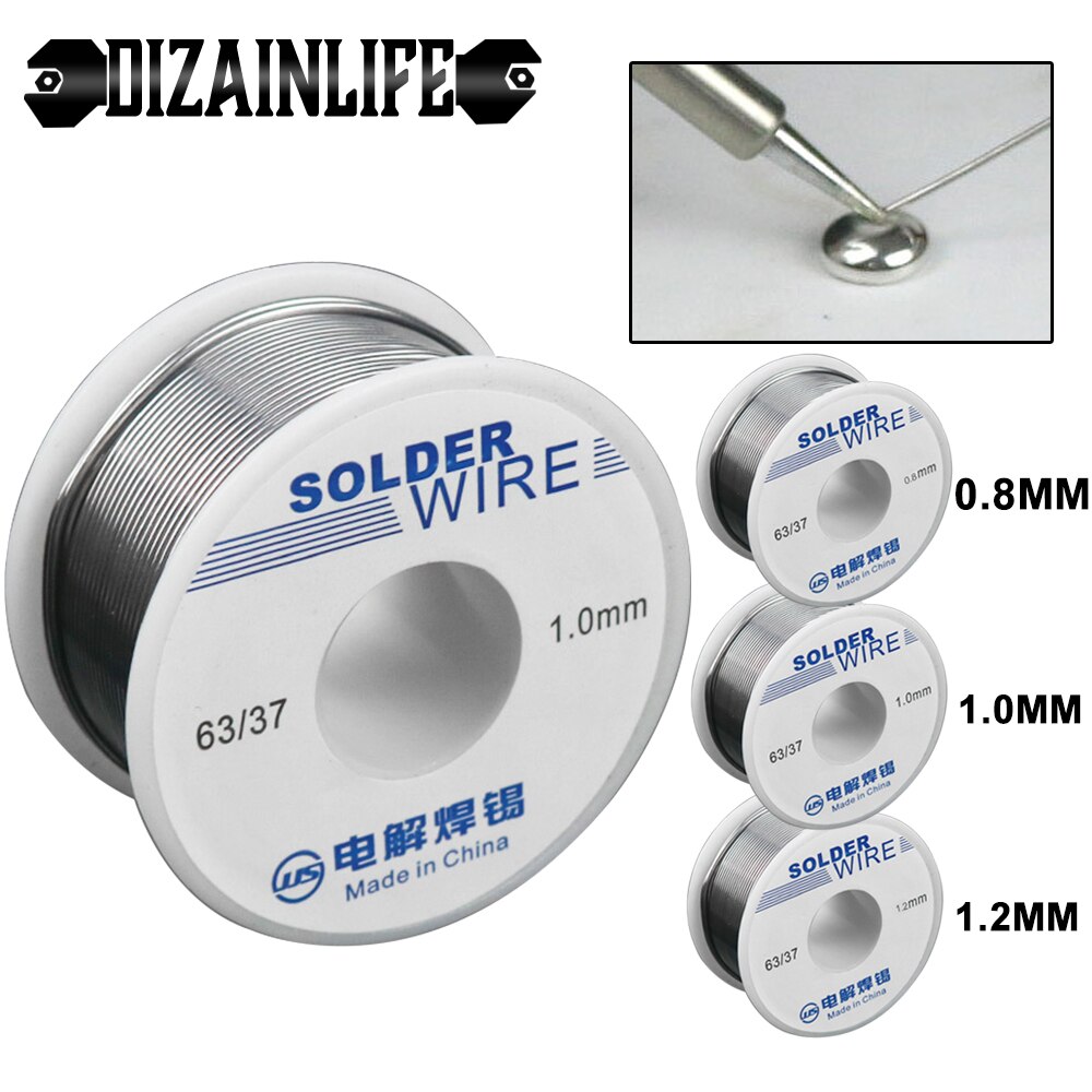 100g 0.8/1/1.2 63/37 FLUX 2.0% 45FT étain plomb fil d'étain électrique électronique fonte colophane noyau soudure fil à souder rouleau No-clean