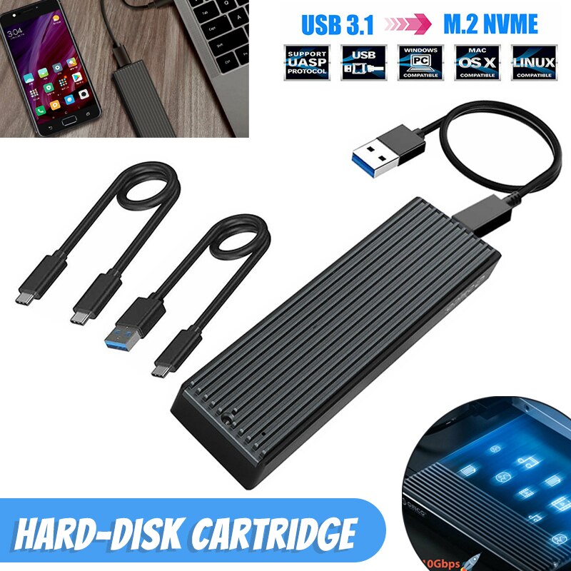 M.2 Naar Usb 3.1 Ssd Harde Schijf Case Behuizing Key Adapter Aluminium Harde Schijf Cartridge Notebook Accessoires