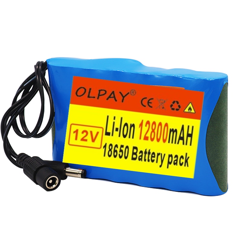 Original Portable Super 12V 12800mah battery Rechargeable Lithium Ion battery pack capacity DC 12.6v 12.8Ah CCTV Cam Monitor