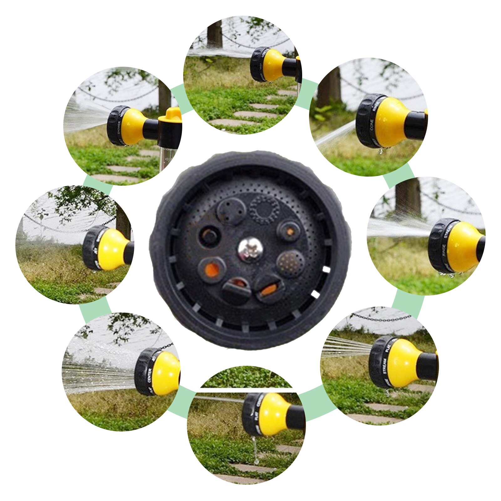 Schuim Spuitpistool Met 100Ml Zeepdispenser Tuinslang Hand Sproeikop 8 Verstelbare Patronen Gazon Pijp Sproeier Wassen sprinkler