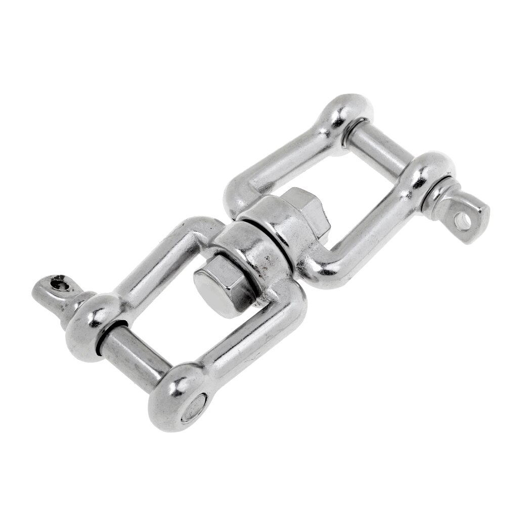 Polished 304 Marine Grade Stainless Steel Anchor Swivel Shackle - Double Shackle: M8