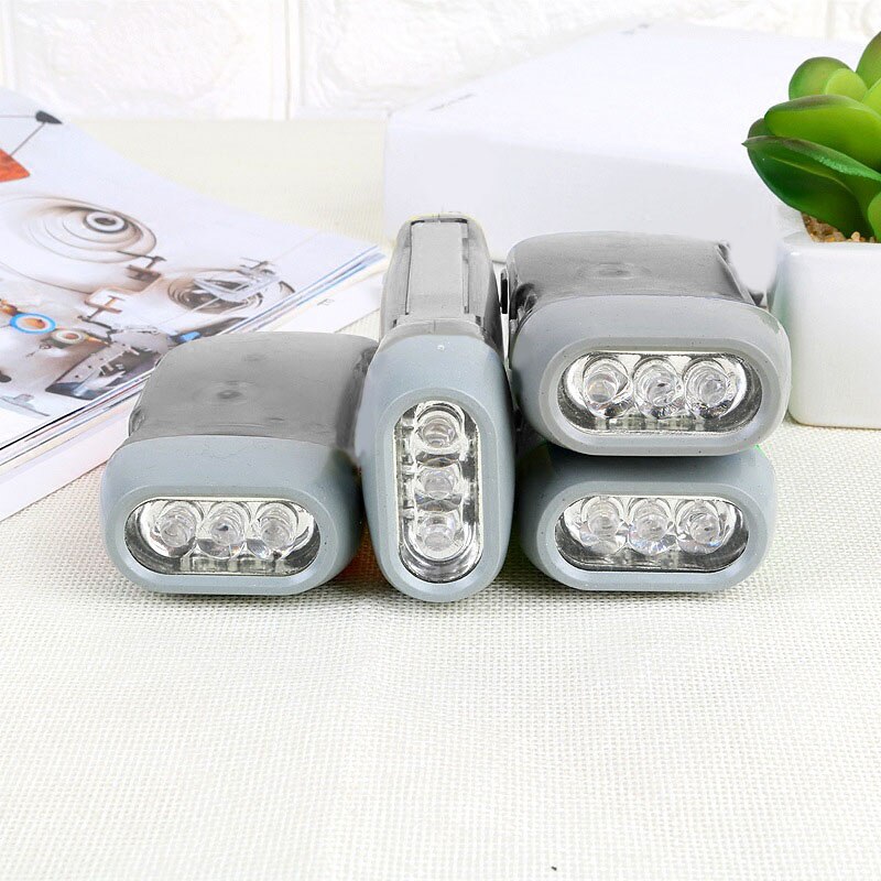3 LED main pression Dynamo manivelle puissance liquidation lampe de poche torche lumière main presse manivelle Camping lampe lumière pour la maison extérieure