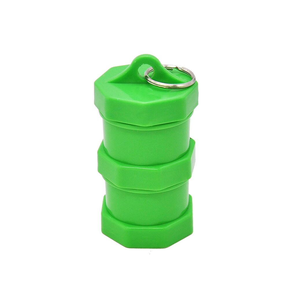 Zwart Plastic Pillendoosje Drug Case Luchtdicht Geur-Proof Stash Pot Met Metalen Ring Kruid Container Storage Case