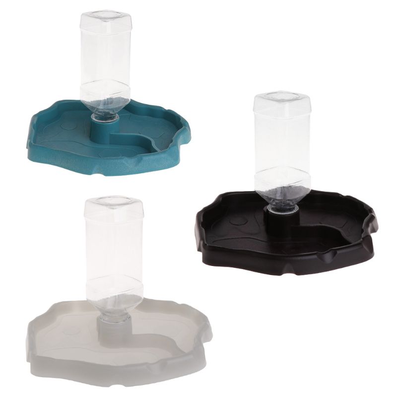Reptile Feeder 2 in 1 Automatic Water Food Feeding Plate Lizard Turtle Dispenser 85LA