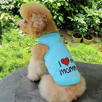Sommer hund veste t-shirt tøj frakke kæledyr kat hvalp bomuld sød vest tøj til hunde kostumer str. s-xxl: Himmelblå / L