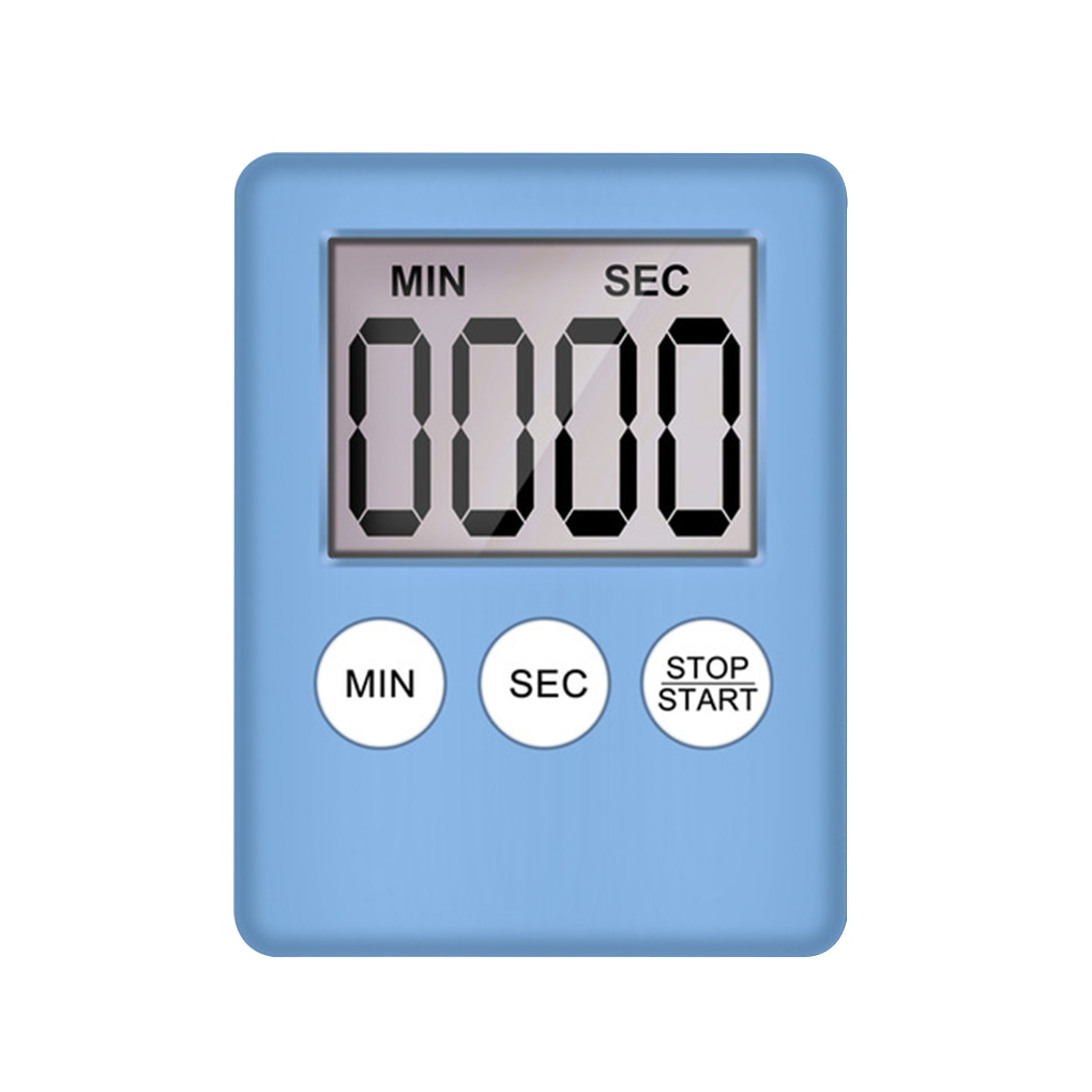 Kitchen Digital Timer Cooking Studying Count-down Clock LCD Screen Display Alarm Kitchen Gadget: Blue