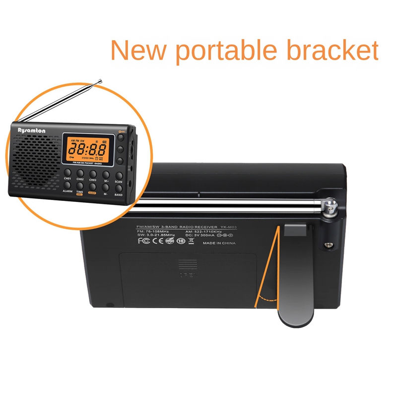 Radio FM AM SW portatile a banda intera Display digitale stereo Radio FM manuale a doppio scopo