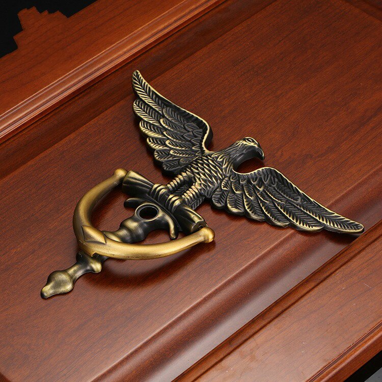 Knocker Door Anti-theft Door Knocker European Eagle Head Zinc Alloy Knocker Ring Home Decoration Ring Door Handle Hardware