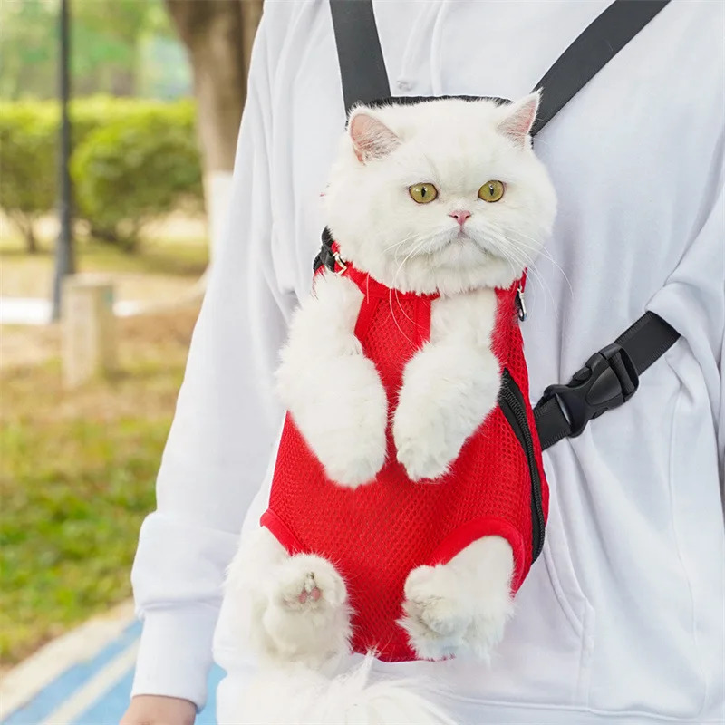 Pet Carrier Backpack Portable Travel Breathable Carrier Bag Pet Double Shoulder Mesh Backpack Adjustable Cat Bag Dog Supplies