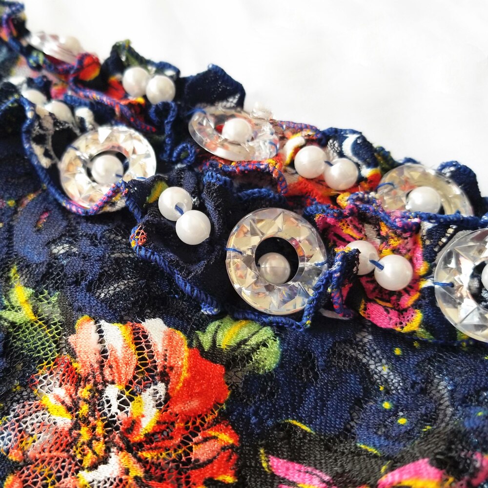 Floral Tribal Belly Dance Belt With Rhinestones Belly Dance Hip Scarf For Tribal Style