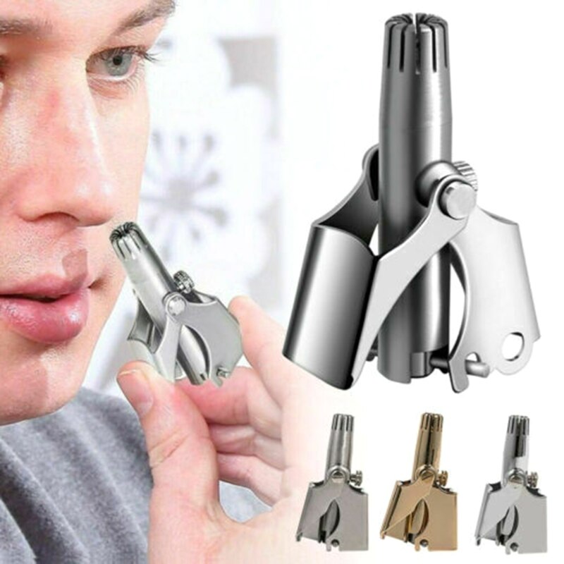 Stainless Steel Manual Nose Trimmer for Shaving Ear Hair Removal Shaver Face Care Men Washable Device