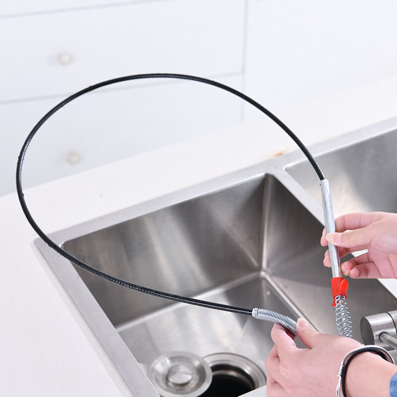 WIKHOSTAR 60cm Sewer Dredger Drain Spring Pipe Dredging Tools Drain Cleaner Sticks Clog Remover Kitchen Sink Cleaning Tool