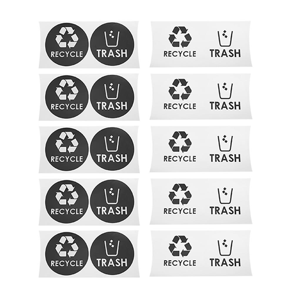 Japanese garden Dark 20PCS/Set Round Recycle Trash Sticker Decal Garbage Waste Can Dustbin Label for Home Kitchen Office Use