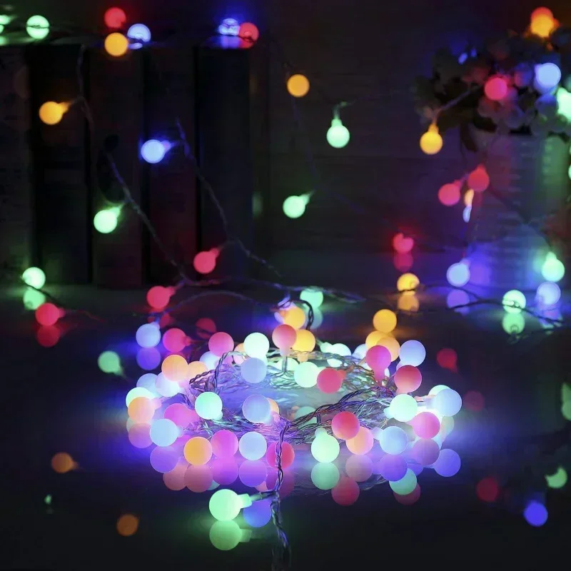 Ljusslinga girlang led-slinga 3m x 22m bollar utomhus trädgård bröllop juldekoration eu-kontakt lampa