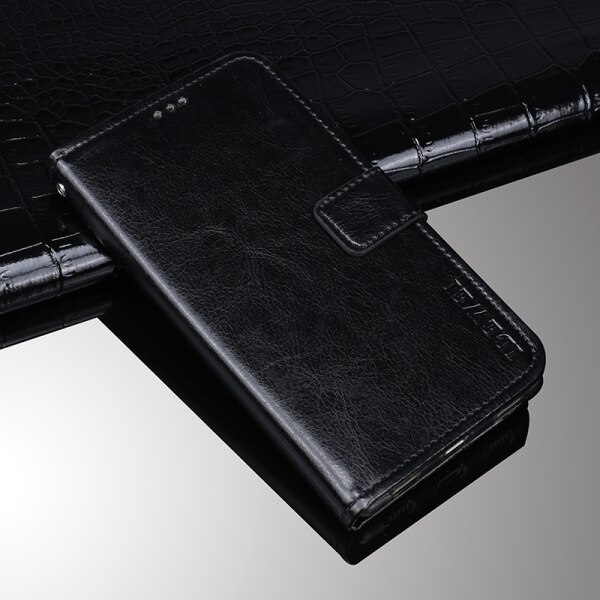 Til oppo  a91 etui flip tegnebog business læder fundas telefon etui til oppo  a91 cover capa med kort slot tilbehør: Sort