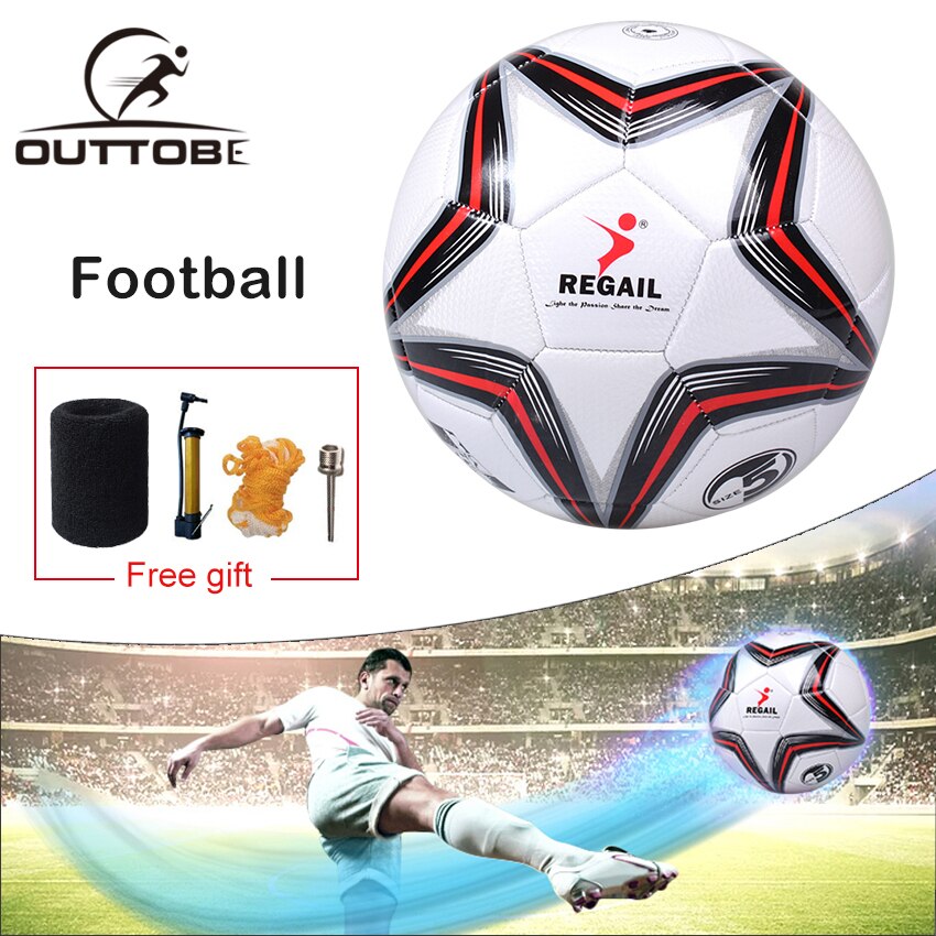 Outtobe Maat 5 Voetbal Voetbal Naadloze Anti-Slip Pu Kinderen Voetbal Indoor/Outdoor Training Voetbal Met Gratis inflator